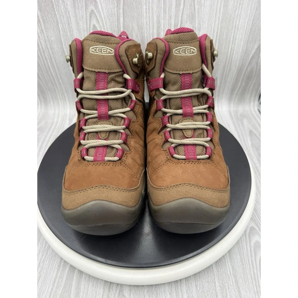 KEEN Targhee IV Mid Womens Size 10 Bison Brown Pink Waterproof Hiking Boots NEW